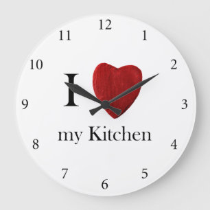 Relógio Grande Wanduhr redondo j Kitchen love my