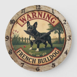 Relógio Grande Warning French Bulldog 