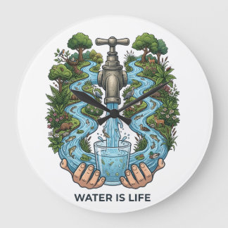 Relógio Grande Water Is Life | Nature Ecosystem Conservation Art