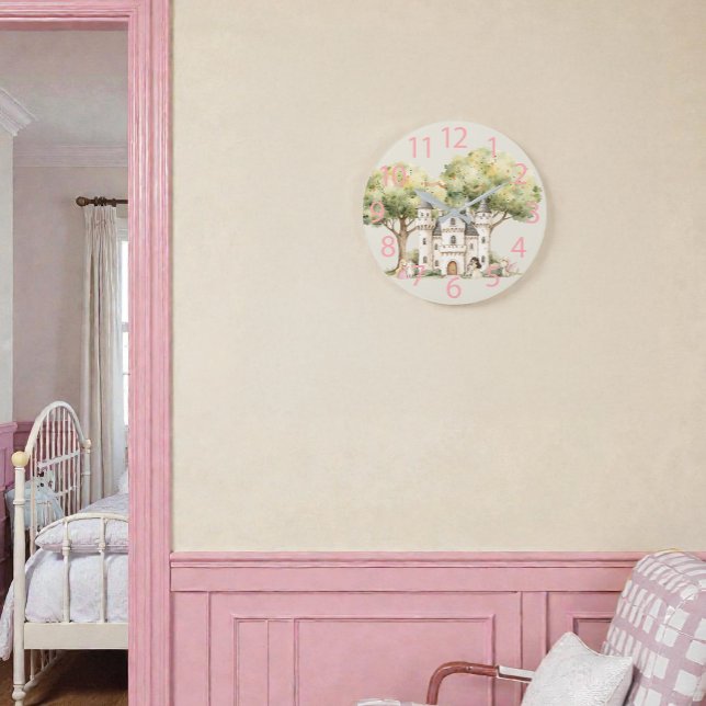 Relógio Grande Watercolor Fairytale Princess Whimsical (Criador carregado)