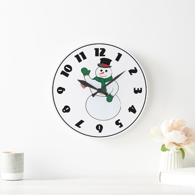 Relógio Grande Waving Snowman Clock (Criador carregado)