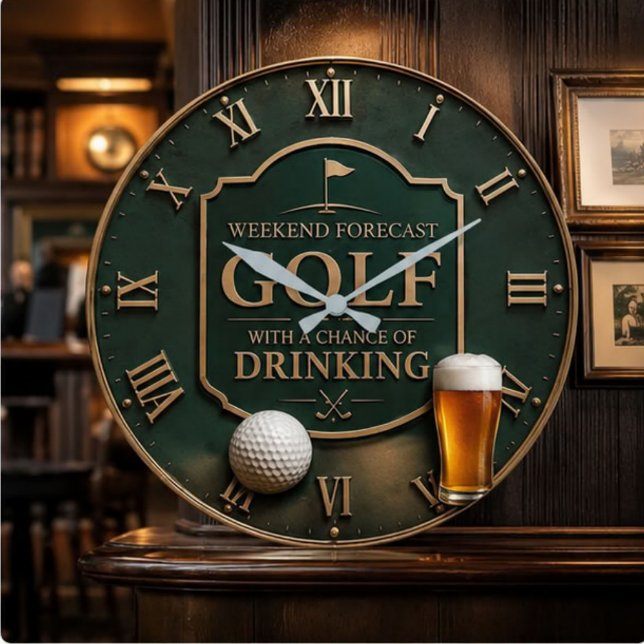 Relógio Grande Weekend Forecast Golf with a Chance of Drinking  (Criador carregado)