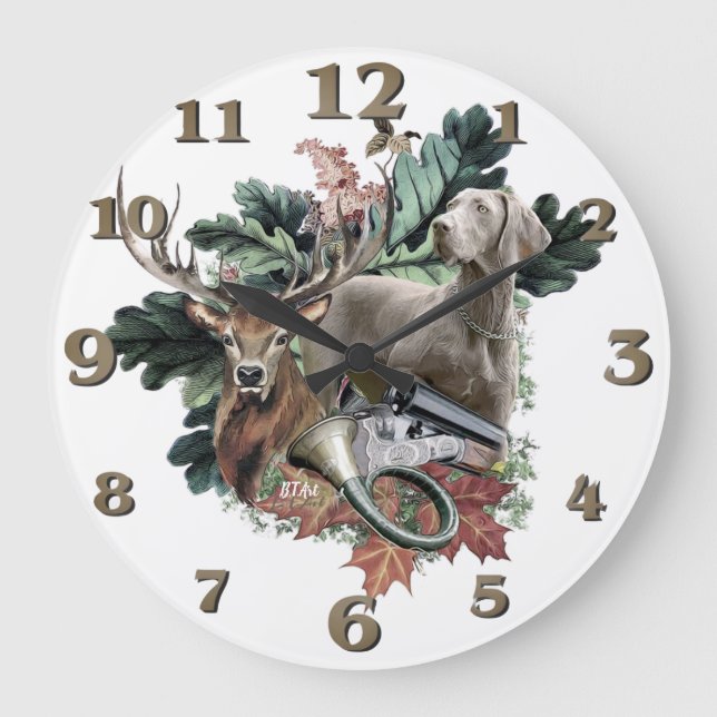 Relógio Grande  Weimaraner  (Frente)