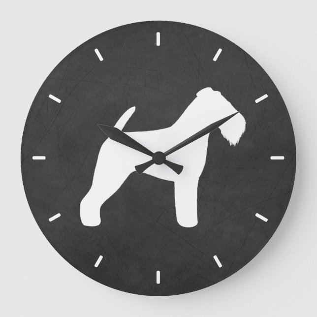 Relógio Grande Welsh Terrier Silhouette (Frente)