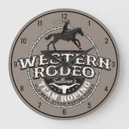 Relógio Grande Western Rodeo Old West Steer Roping Personalizado