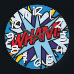 Relógio Grande WHAM (Modern Fun Typografia Colorful Comic Book)<br><div class="desc">Relógio de pop de arte de quadrinhos super-heróis de tendências divertidas. Uma maneira ideal de se tratar a si mesmo ou a outro super-herói na sua vida. Está na hora de você colocar um pouco de cocô no seu mundo hoje! Projetado por Thisnotme©</div>