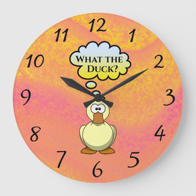 Relógio Grande What the Duck? Wall Clock (Frente)