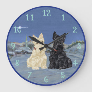 Relógio Grande Whaten Black Scotties Natal