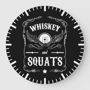 Relógio Grande Whiskey e Squats - Motivação "Levantamento de Peso