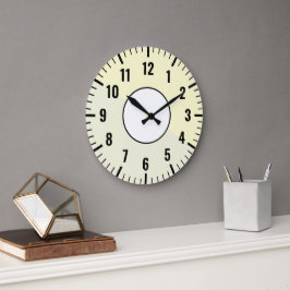 Relógio Grande White & Black & Cream & Beige Clock with (Neutro)