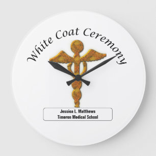 Relógio Grande White Coat Ceremony Gold Medical, Round Gifts