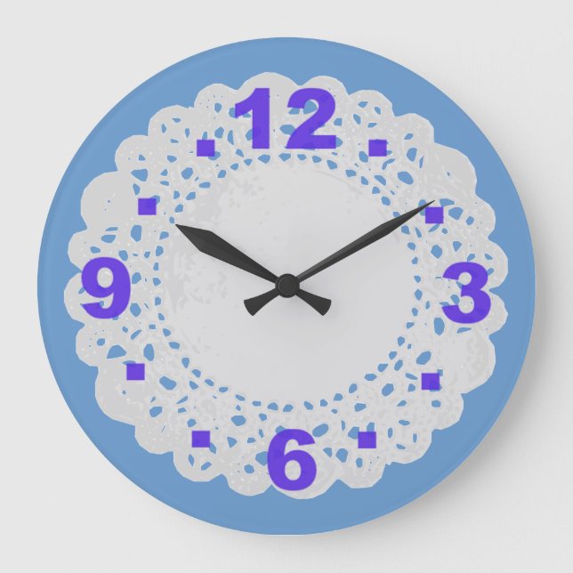 Relógio Grande White Lace Paper Doly Clock (Frente)