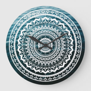 Relógio Grande White Mandala Deixe o mar te libertar