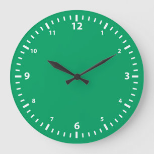 Relógio Grande White Number Clock Face em Verde Shamrock
