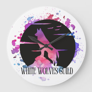 Relógio Grande White Wolves Guild Clock