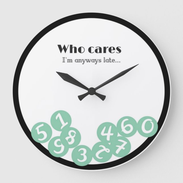 Relógio Grande Who cares WALL CLOCK (Frente)