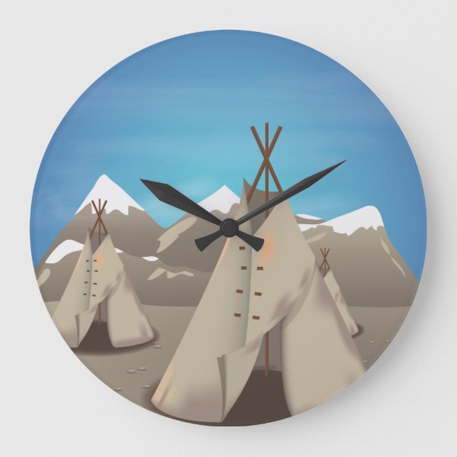 Relógio Grande Wigwam - tipi (Frente)