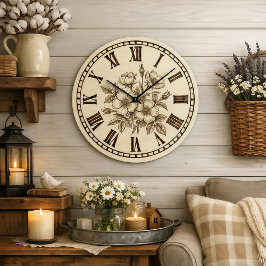 Relógio Grande Wild flowers Wall Clock