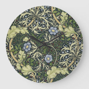 Relógio Grande William Morris Seaweed Pattern Floral Vintage Art