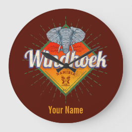 Relógio Grande Windhoek Namibia Retro Elefante Vintage África