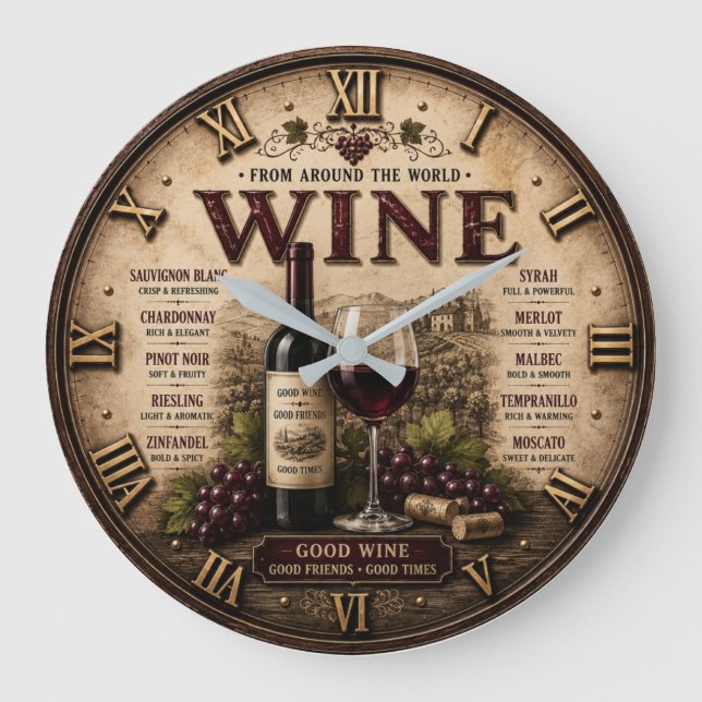 Relógio Grande Wine Around the World Rustic Vineyard (Frente)