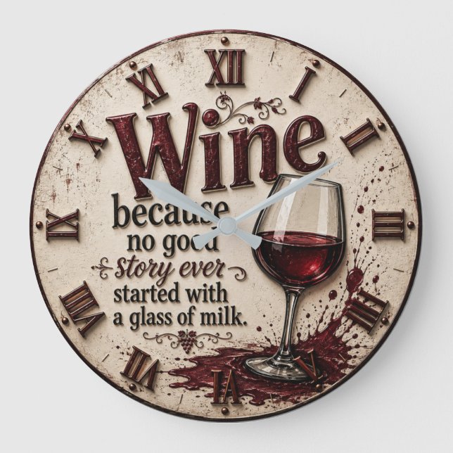 Relógio Grande Wine Because No Good Story Ever Started with Milk (Frente)