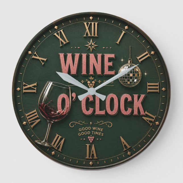 Relógio Grande Wine O'Clock  Elegant Home Bar  (Frente)