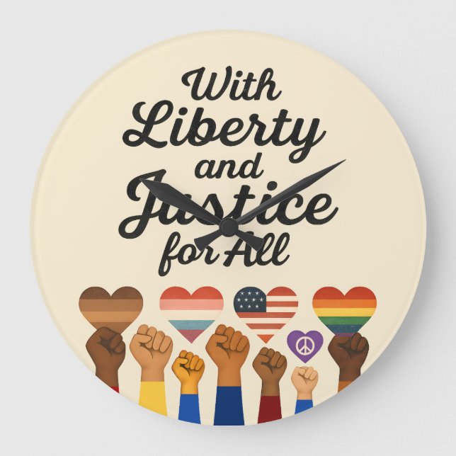 Relógio Grande With Liberty and Justice for All Protest Freedom (Frente)