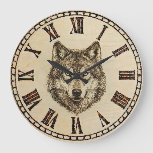 Relógio Grande Wolf Wall Clock (Frente)
