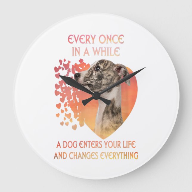 Relógio Grande Womens Every Once In A While A Dog Enters (Frente)