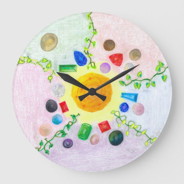 Relógio Grande World Within Gems and Pearls Clock (Frente)