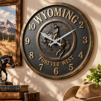 Relógio Grande Wyoming Forever West Bucking Horse Bronze