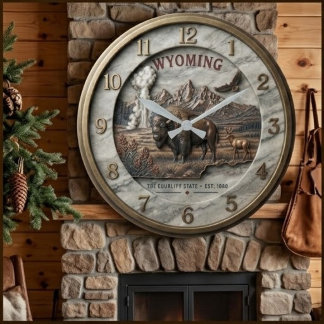 Relógio Grande Wyoming The Equality State Marble and Bronze