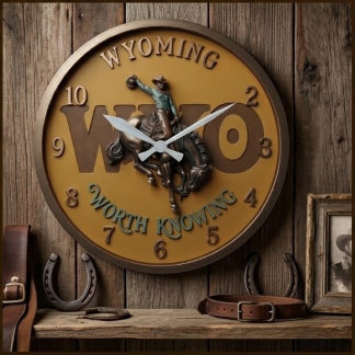 Relógio Grande Wyoming Worth Knowing Bucking Horse Cowboy