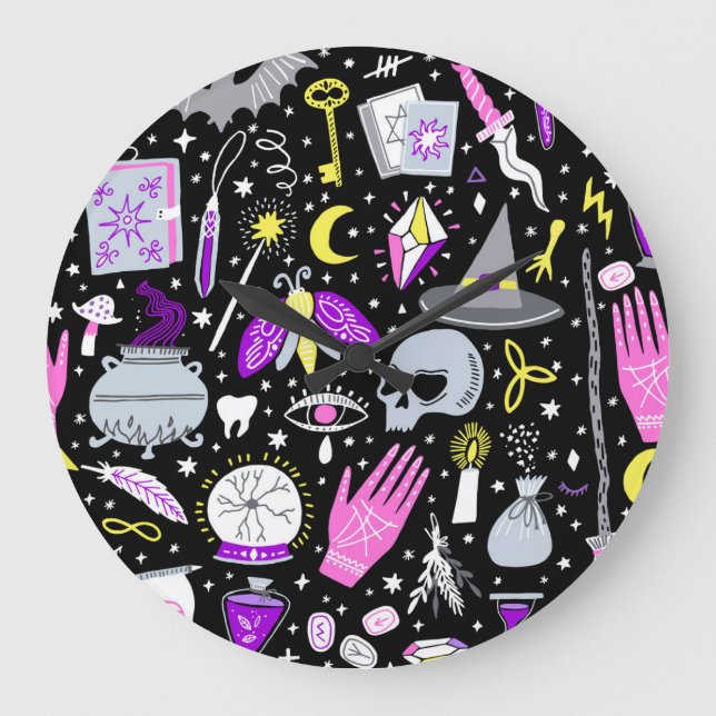 Relógio Grande Xadrez de tartan castanho-laranja-vírgula. (Frente)