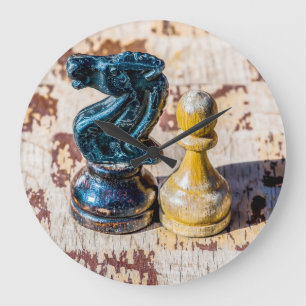 Relógio Grande Xadrez Pawn e Cavaleiro - Veteranos