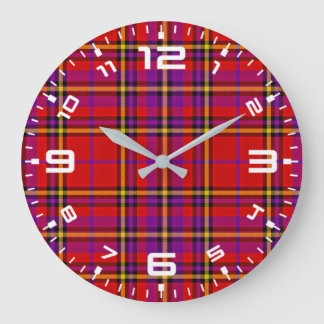Relógio Grande Xadrez Red Tartan Swahili - Padrão Verificado - 54