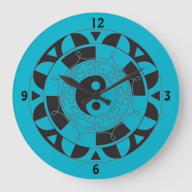 Relógio Grande Yin and Yang Asian Symbol Round Wall Clock (Frente)