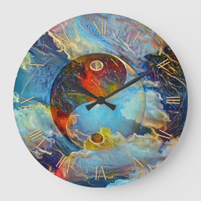 Relógio Grande Yin Yang (Frente)
