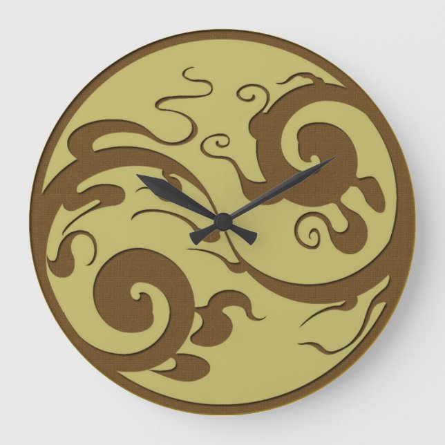 Relógio Grande Yin Yang Swirl Wall Clock (Frente)