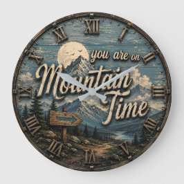 Relógio Grande You Are on Mountain Time Vintage Mountain Cabin