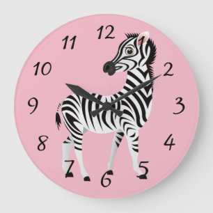 Relógio Grande zebra animado bonito