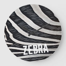 Relógio Grande Zebra fur Design preto e branco para Amante de os 