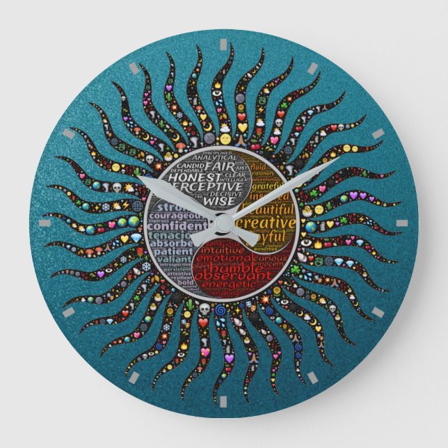 Relógio Grande Zen Sun Wall Clock (Frente)