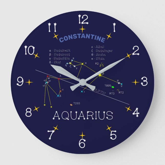 Relógio Grande Zodiac Constelação Aquarius (Frente)