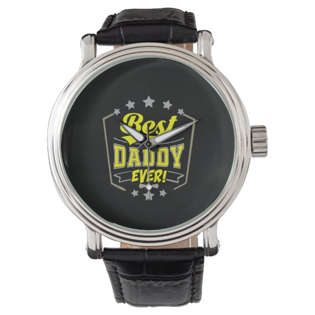 Relógio Grandfather Quotes | Best Daddy Ever (Frente)
