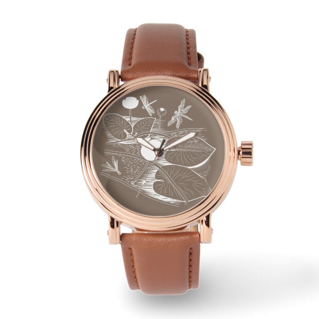 Relógio Gravação de lírios (Frente)