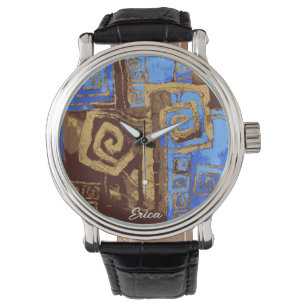 Relógio Grécia Totem Tribal Abstrato Art Personalizada