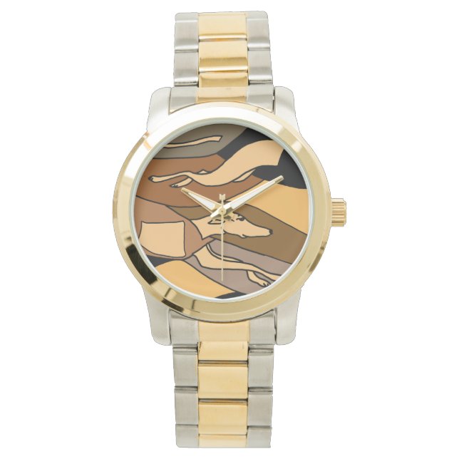 Relógio Greyhound Racing Abstrato Art Watch (Frente)