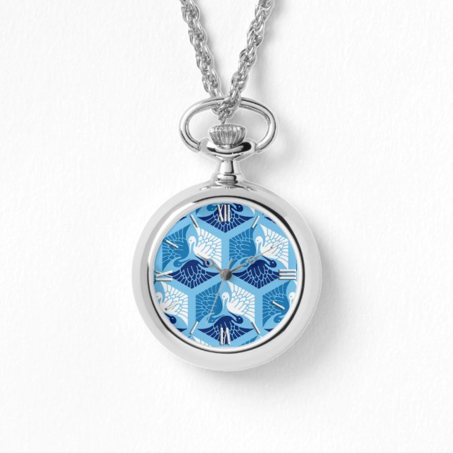 Relógio Gruas japonesas, Marinho, branco e azul claro (Frente)